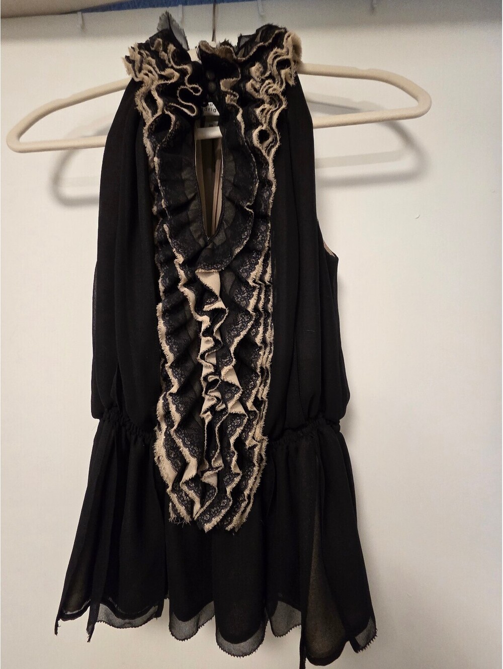 Neiman Marcus Robert Rodriguez Black Peplum Blouse